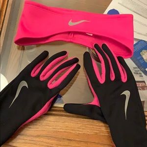 Nike running headband and gloves